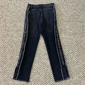 MNG Mango “The Streets Are My Runway” Fringe Split Hem Jeans - Black